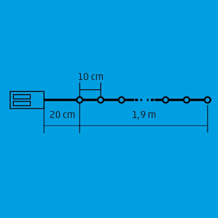 Lampice za jelku sa 20 toplo belih LED dioda slika 3