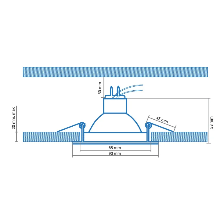 Ugradna rozetna + GU10 grlo slika 4