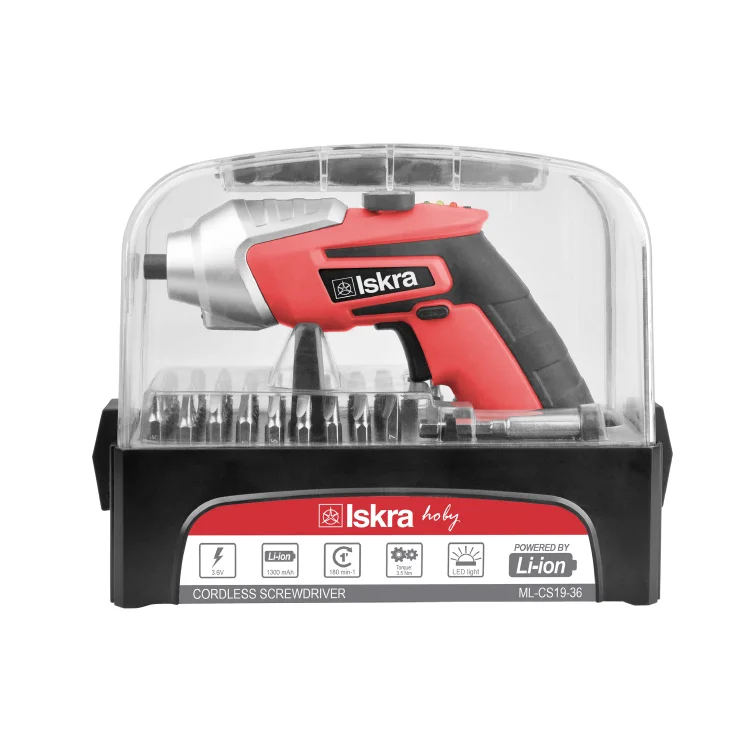 ISKRA akumulatorski odvijač sa nastavcima slika 1