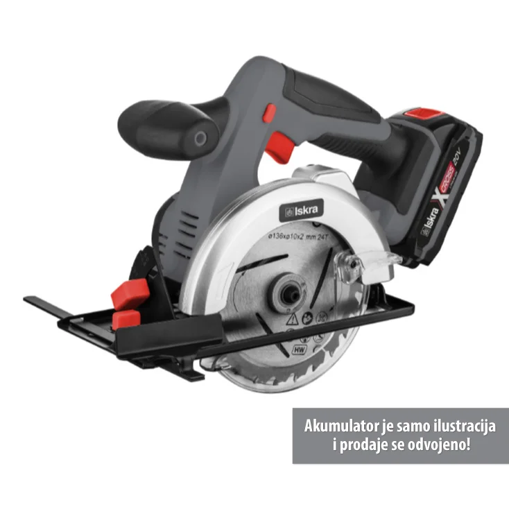 ISKRA X-CROSS akumulatorski ručni cirkular 20V slika 3