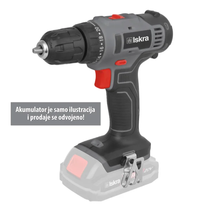 ISKRA X-CROSS akumulatorska bušilica 20V slika 1