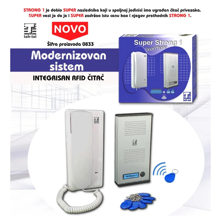 Žični interfon sa RFID čitačem slika 3