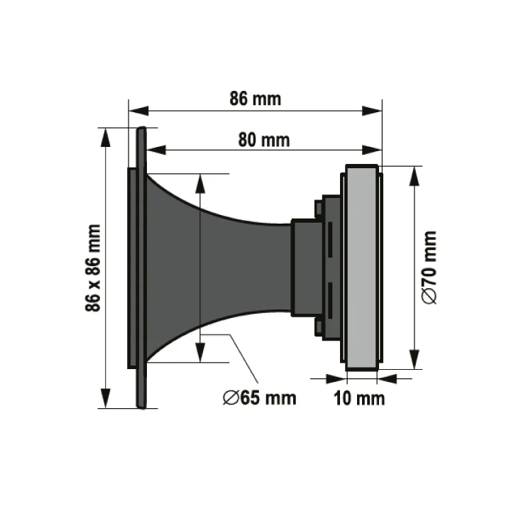 Visokotonski PA zvučnik 86x86mm 60W slika 4