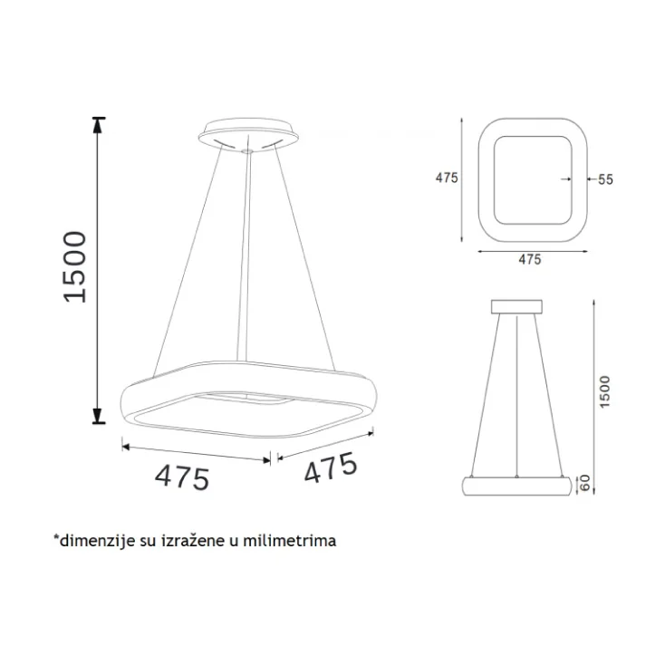 LED luster 38W slika 3