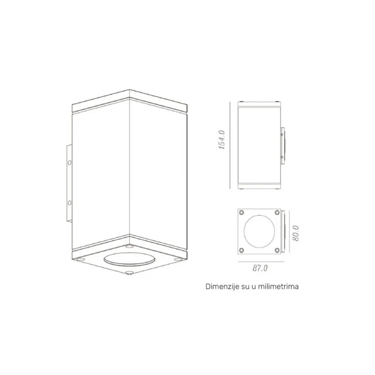 Zidna lampa 2xGU10 slika 2