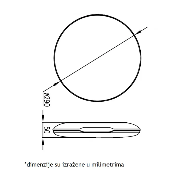 LED plafonjera 24W, promenljiva boja svetla slika 2