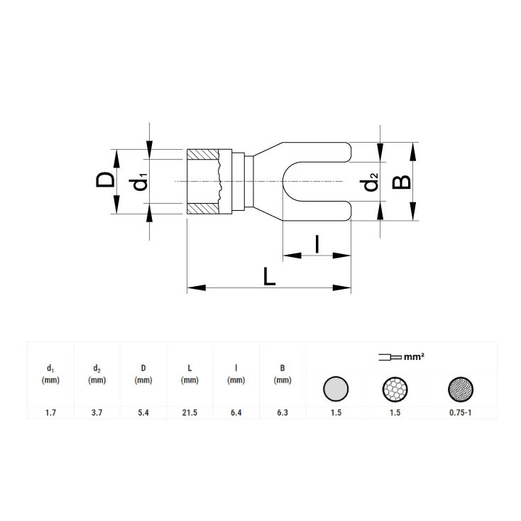 Viljuška AMP 1,5mm slika 2