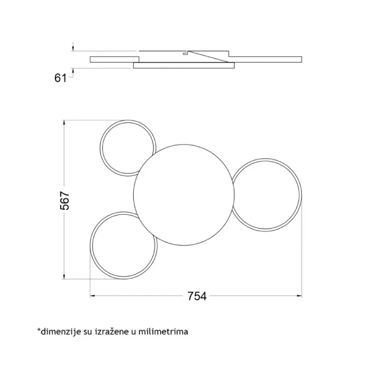 LED plafonjera 60W toplo bela slika 2