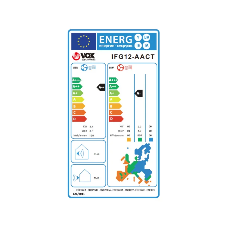 Inverter klima uređaj VOX IFG12-AACTW slika 4