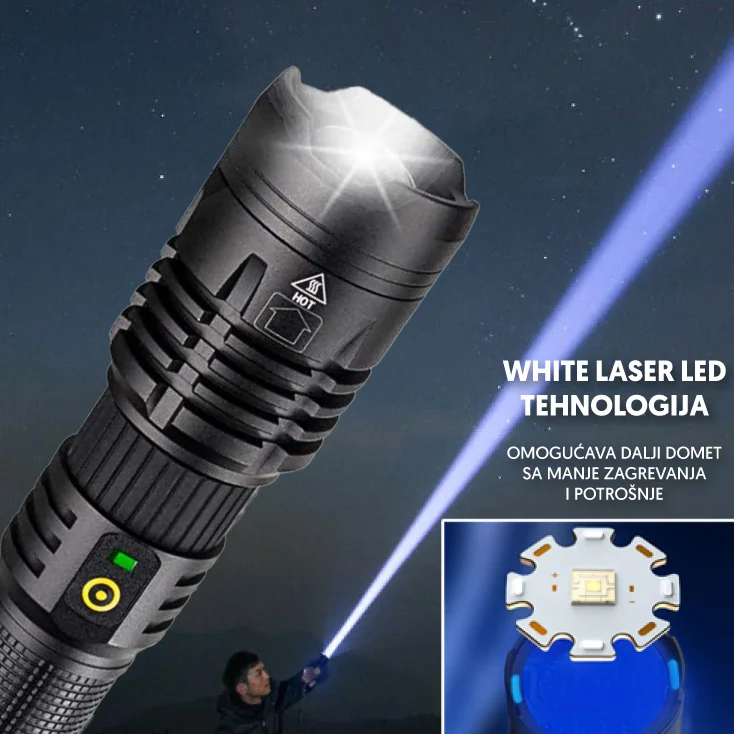Ručna LED lampa sa WHITE LASER LED 2000mAh slika 4