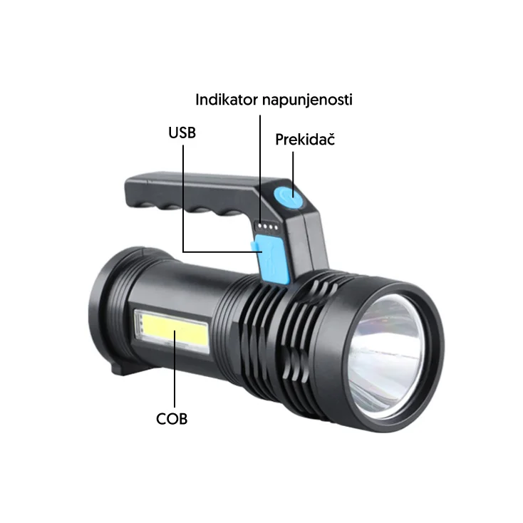 Punjiva LED baterijska lampa 3W slika 3