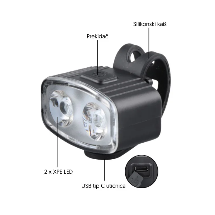 Set punjivih lampi za bicikl slika 2