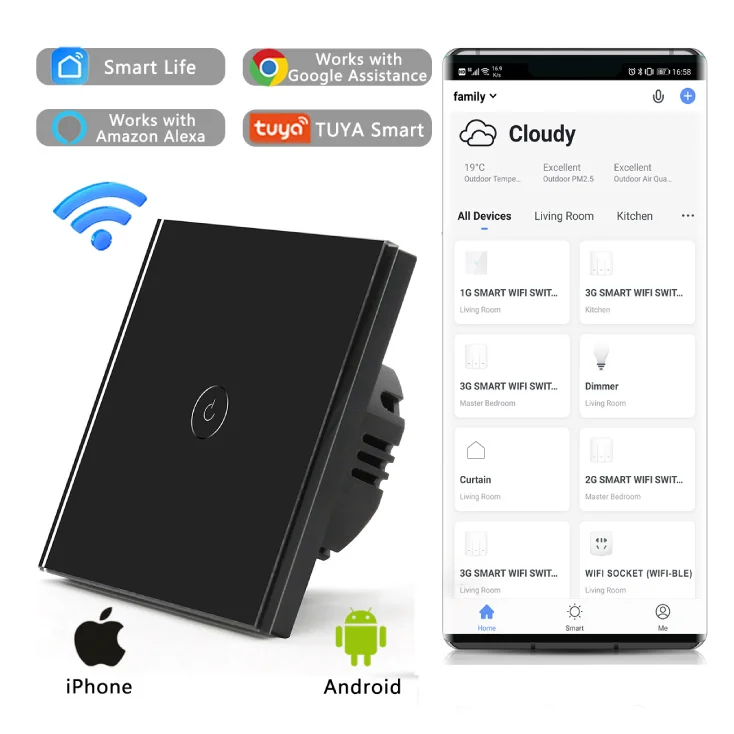 Wi-Fi smart prekidač svetla bez N provodnika 10A slika 4