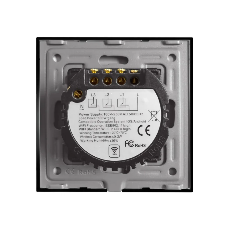 Wi-Fi smart prekidač svetla bez N provodnika 3x10A slika 2