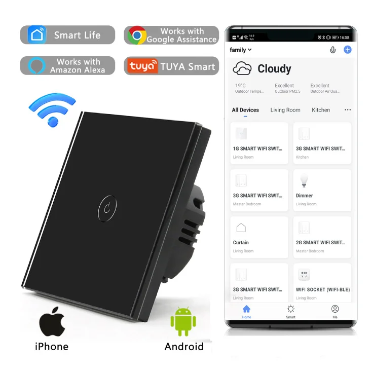 Wi-Fi smart prekidač svetla sa N provodnikom 1x5A slika 4