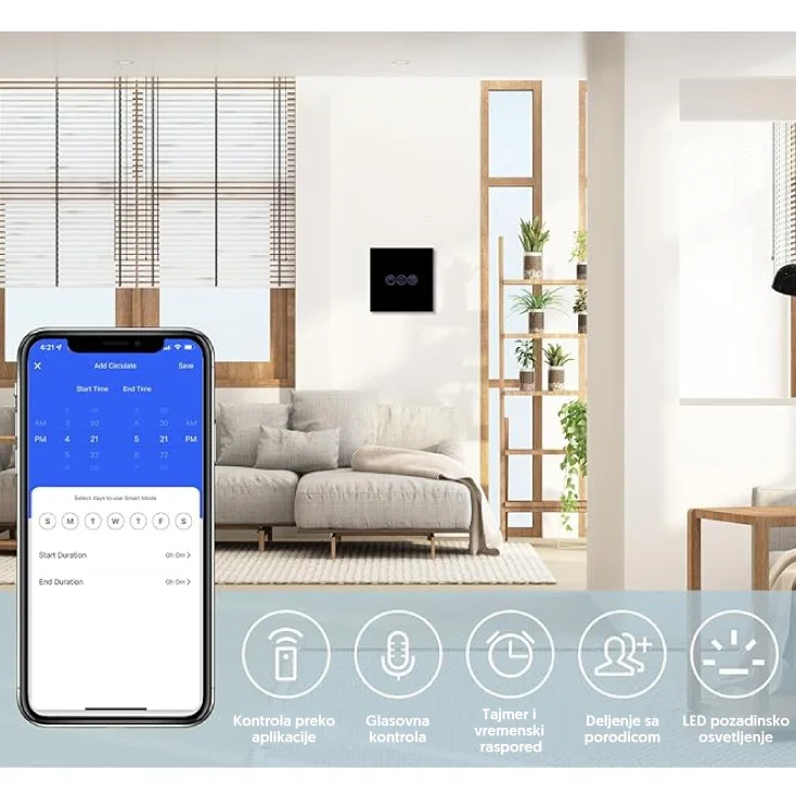 Wi-Fi smart prekidač za roletne slika 4