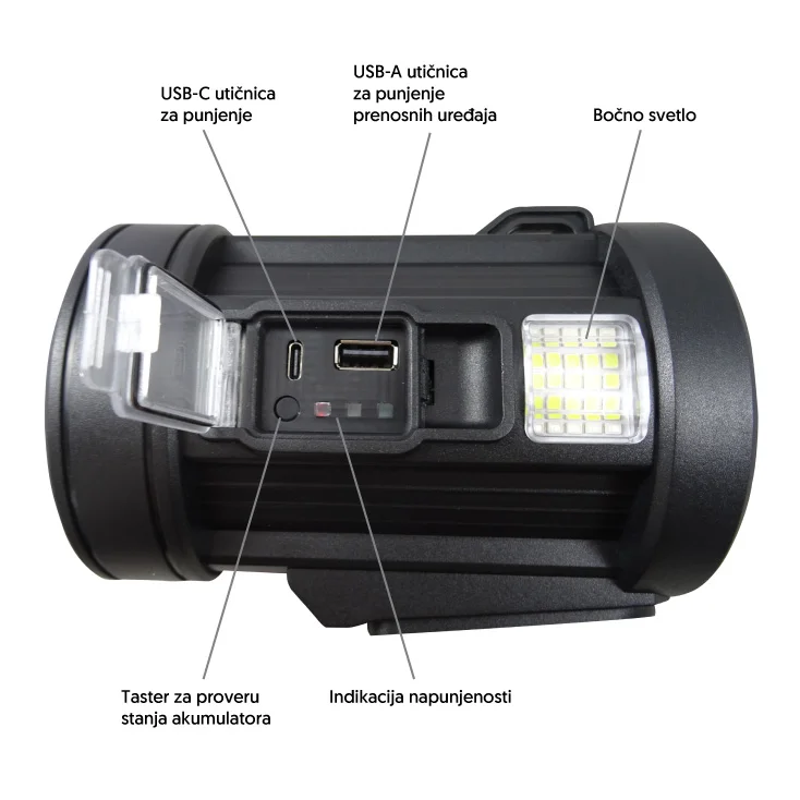 Punjiva LED baterijska lampa slika 3