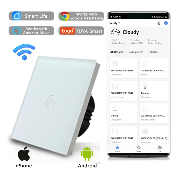 Wi-Fi smart prekidač svetla sa N provodnikom 1x5A slika 3