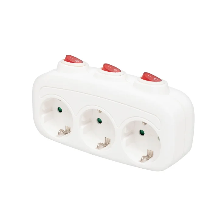 Strujni razdelnik sa 3 utičnice + prekidači slika 1