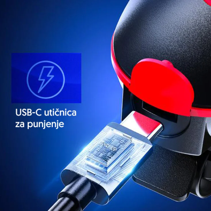 Punjiva LED lampa za bicikl sa sirenom slika 3