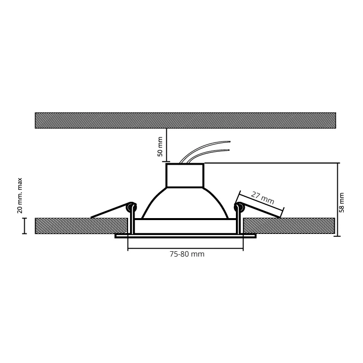 Ugradna rozetna + GU10 grlo slika 4