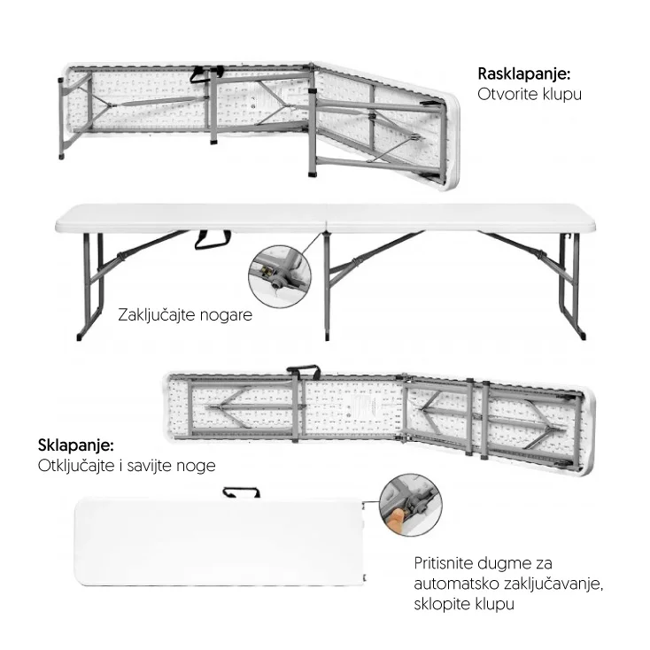 Sklopiva klupa 183x28x43cm slika 2