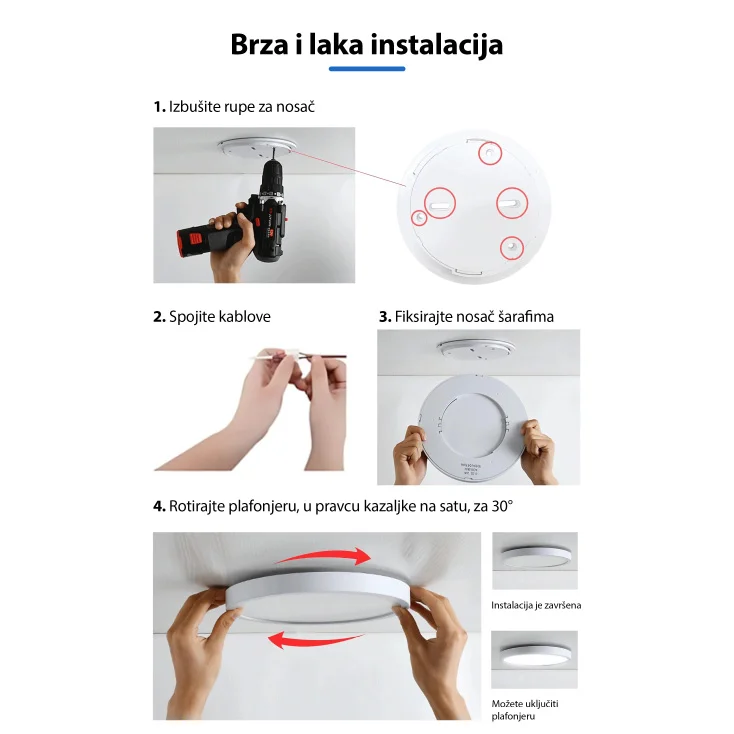 LED plafonjera 38W dnevno svetlo slika 4