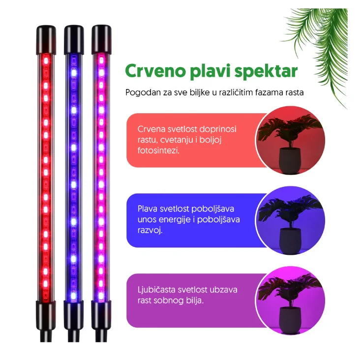 Četvorostruka lampa za biljke 16W slika 4