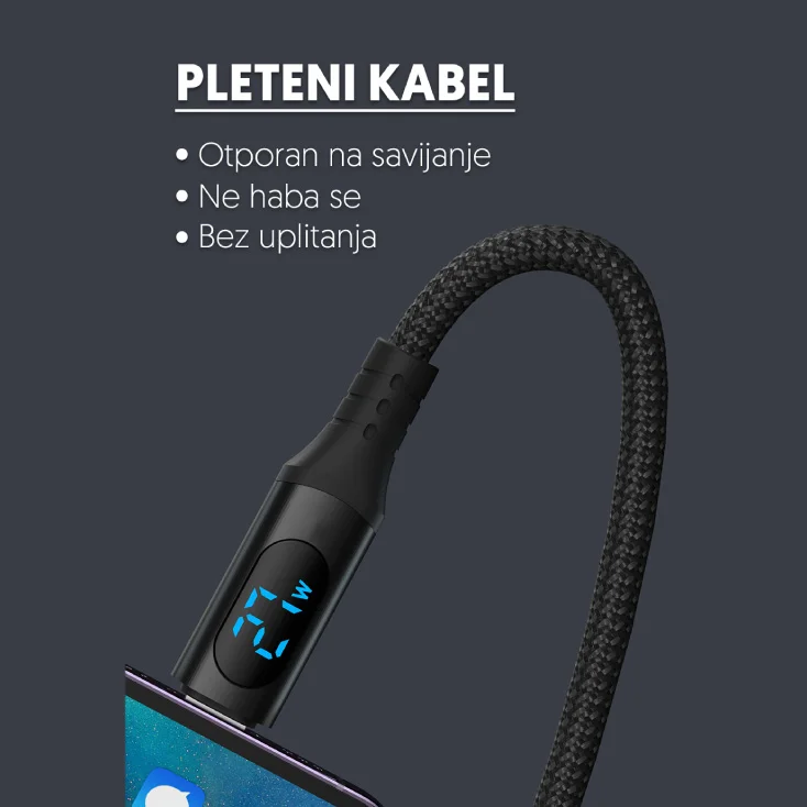 Kabel USB-A/USB-C, sa displejom, V3.0, 1m slika 3