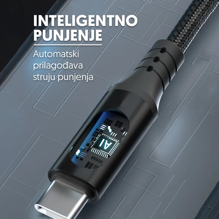 Kabel USB-A/USB-C, sa displejom, V3.0, 1m slika 4