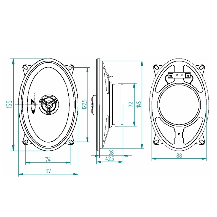 Auto zvučnici 4x6" 2x20W slika 3